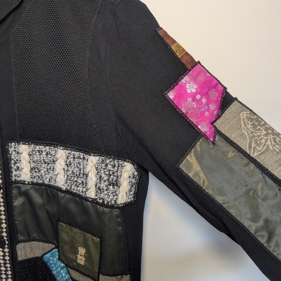 John Mark Jacket Shirt Womens Small Patchwork Embroidered Artsy Button Up - Picture 4 of 11